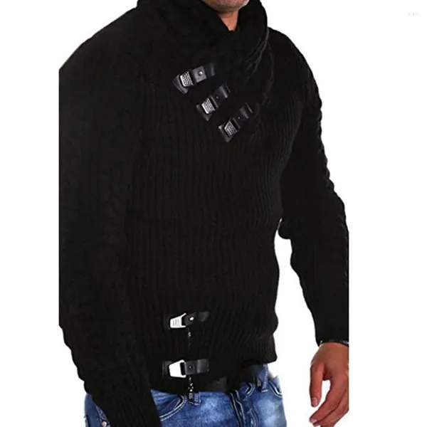 Maglioni da uomo Moda Inverno Maglione a maniche lunghe Cavo Bottone sottile Designer Giacca lavorata a maglia Dolcevita Pullover Top per uomo