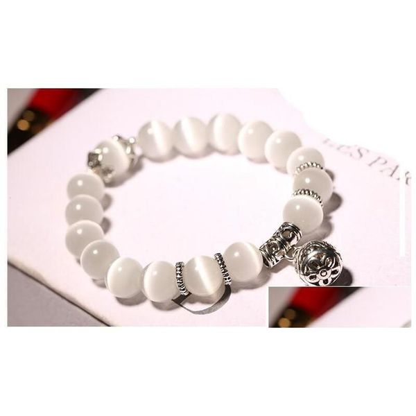 Perlen Antik Naturkristall Katzenauge Stein Armband Hohlkugel Damen Handdekoration Drop Lieferung Schmuck Armbänder DHNPO