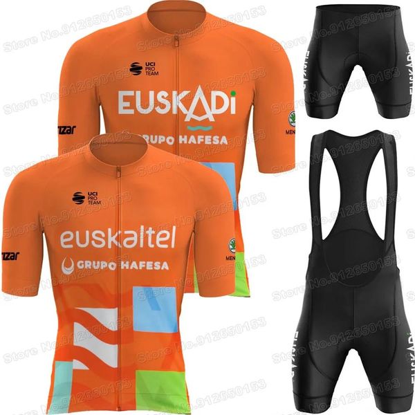 Setler 2022 EUSKALTEL Bisiklet Jersey Set Euskadi Bisiklet Giysileri Erkekler Yol Bisikleti Gömlek Takım Bisiklet Biber Şort MTB MAILLOT CICLISMO ROPA