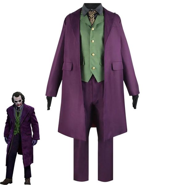 Costume da Batman Dark Knight e costume da clown viola Heath Ledger per la danza di Halloween