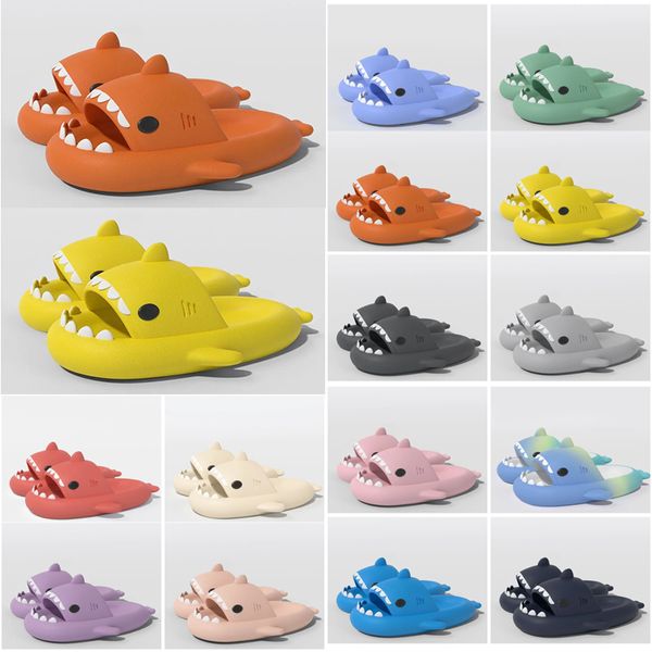 Hai-Hausschuhe, Designer-Pool-Kissen-Sandalen, Paare, Männer, Frauen, Sommer, flache Schuhe, Strand-Hausschuhe, Rutschen