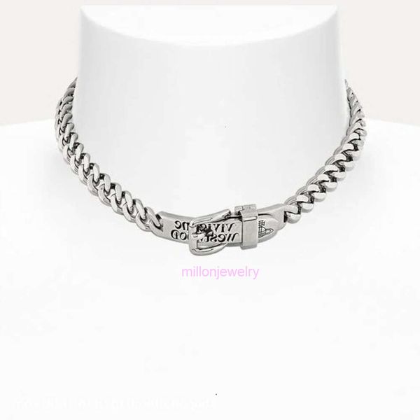 Choker Vivianeismus Westwoodismus Halskette Qualität neuer Saturngürtelschnalle Halskette Neutral Punkstil Halskette