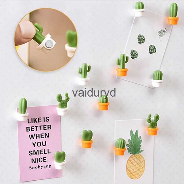 Imãs de geladeira 6 pcs Cactus Imã de geladeira Imã 3D Adesivo Bonito Suculenta Planta Mensagem Lembrete Decoração de Casa Kitchenvaiduryd