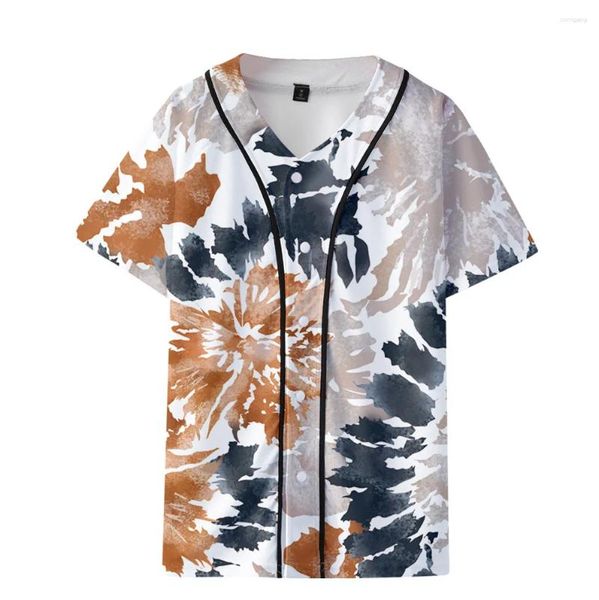 T-shirt da uomo 3D camicia da baseball sottile tinta in massa Uomo Donna Top unisex T-shirt estiva di moda Stampa Casual Ragazzi Hip Hop Tees Abbigliamento