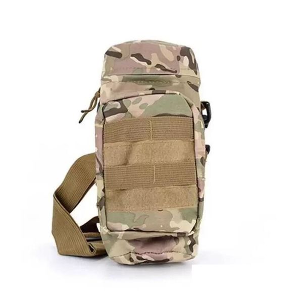 Outdoor-Sporttaschen Taktische Molle-Wasserflaschentasche Cam Wandern Reisen Shoder Strap Bag Wasserkocherhalter Jagd Taille Drop Lieferung