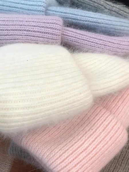 Berets Chapéu de Inverno Versão Coreana Pulôver de Cabelo Crianças Angora Malha Versátil Lã Quente