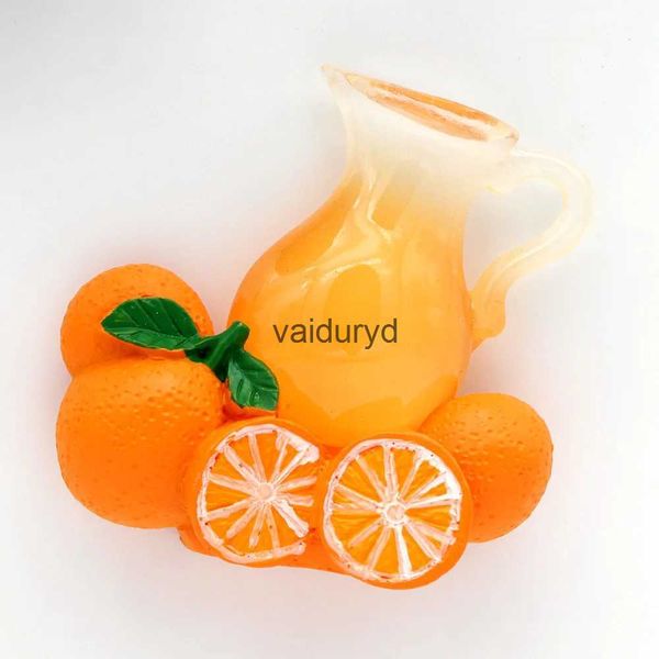 Magneti per il frigo Vetro imitazione bottiglia di succo d'arancia bastone da frigorifero decorazione della cucina 3d frutta arancione collezione carina magnete del frigoriferovaiduryd