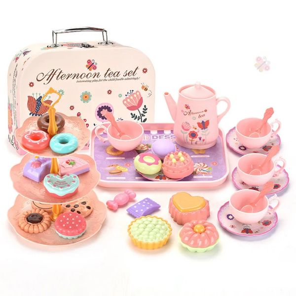 Simulazione Cucina Set da tè pomeridiano Gioco per ragazze Giochi per bambini Fai da te Giochi di imitazione Cibo Torta Dessert Cucina Giocattoli Regali per bambini 240112