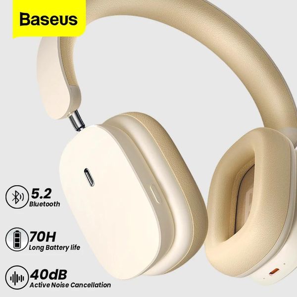 Fones de ouvido baseus h1 sem fio 40db anc cancelamento de ruído ativo bluetooth 5.2 fone enc fones para iphone 13 xiaomi