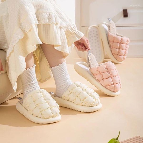 Pantofole Donna Uomo Autunno Inverno Ragazza Casa Giù Panno di cotone Morbido caldo Casa Camera da letto interna Amanti Coppie Scarpe da pavimento