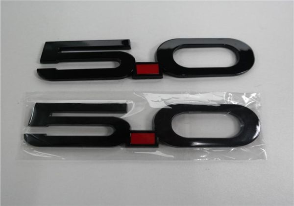 Adesivo personalizzato 3D 50 Mustang GT Gloss Black Fender Emblem Badge 3M StickOn per F150 Falcon Coyote 2pset7713344