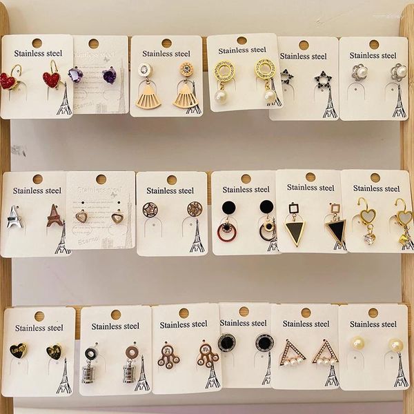 Ohrstecker 50 Paare/Los Koreanisches kleines Design Niedlicher Titanstahl für Frauen Schmuck Großhandel Fabrikpreis