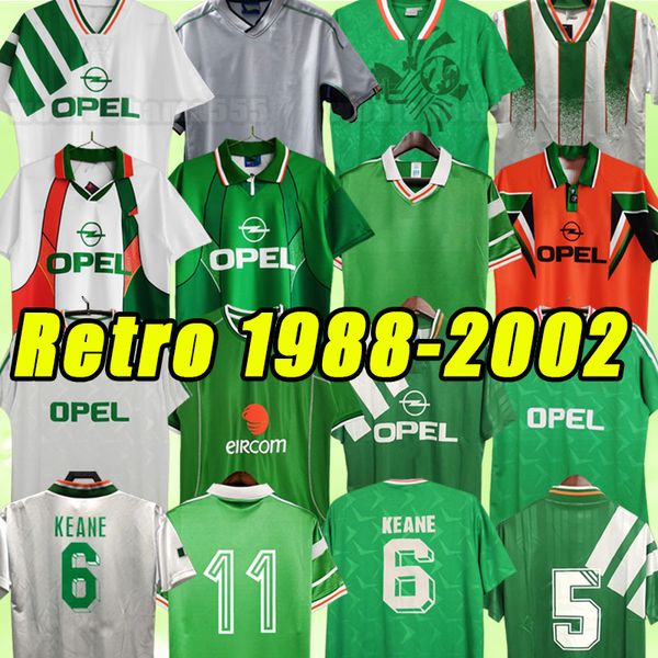 Keane Retro Horton Mens Soccer Soccer Jerseys Sese nacional da Irlanda Home fora Camisas de futebol uniformes adultos de manga curta 92 93 94 96 1988 1990 1994 1997 2002 1992 1993 1996