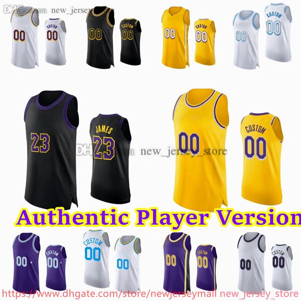 Versione personalizzata del giocatore Basket 23 LeBron James Jersey AU Stitch 3 Anthony Davis D'Angelo Russell Austin Reaves Jarred Vanderbilt Rui Hachimura Cam Reddish Bryant