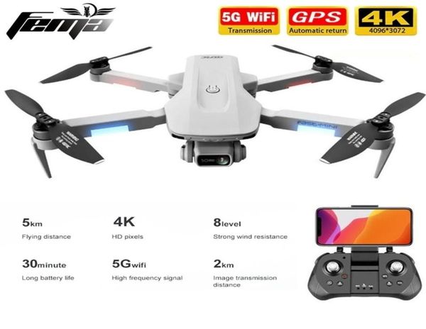 Drone gps 4k profissional com câmera dupla 5km de longa distância sem escova 30 minutos 5g wifi fpv quadricóptero dobrável pk sg906 2011259685415