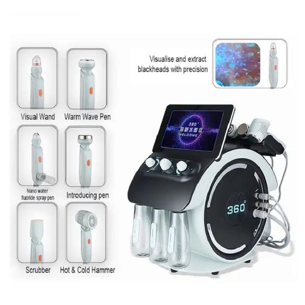 6 In 1 Mikrodermabrasions-Gesichtsmaschine H202 Mikrodermabrasions-Gesichtshautstraffungsmaschine De Crystal Dermabrasion Diamond Facial Spa Salon