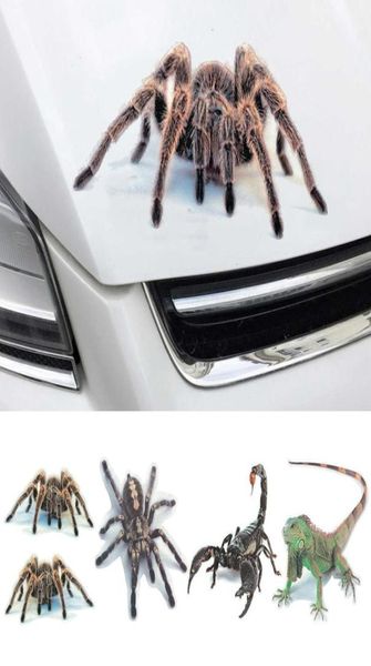 3d aranha lagarto escorpião adesivo de carro animal veículo janela espelho pára decalque decoração resistente à água alta aderência 4070372