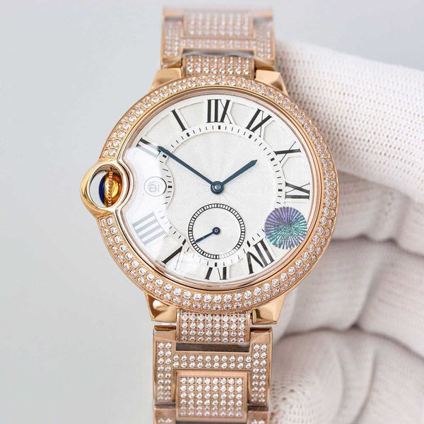 Diamantuhr für Herren, automatische mechanische Uhren, 42 mm, Saphir, Business-Damenarmbanduhren mit diamantbesetztem Stahlarmband, Montre De Luxe ZUXL