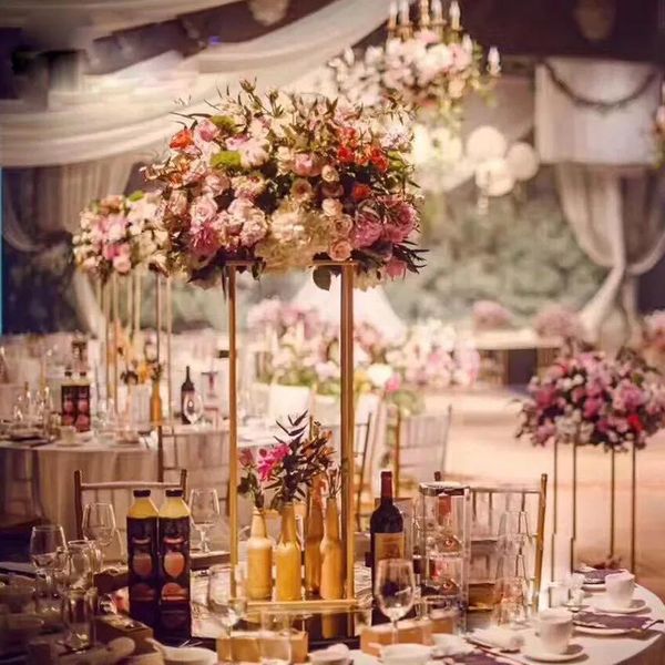 Decorazioni 10 pezzi centrotavola matrimonio/tavola vaso di fiori vasi da pavimento supporto in metallo piombo vaso di fiori/rack per decorazione matrimonio/festa