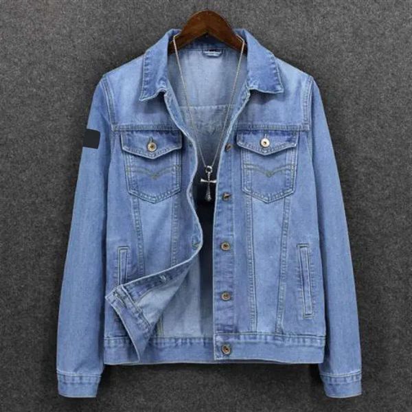 Mode Hellblau Denim Mantel Männer 2023 Frühling Und Herbst Neue Große Größe Top Koreanische Version Der Trend Mantel mittleren Alters Insel Jacke 669