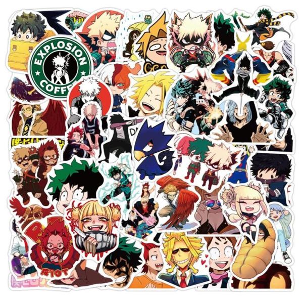 100 pezzi adesivo per auto adesivi anime cartoon My Hero Academia Graffiti Boku No Hero Academia personaggio decalcomania laptop auto per bambini adesivo5497175