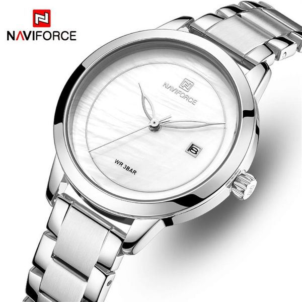 Naviforce Üst Marka Lüks Kadınlar İzler Su geçirmez Moda Bayanlar İzle Kadın Kuvars Bilek Saati Relogio Feminino Montre Femme298f