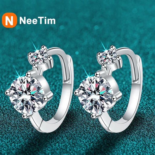 NeeTim Orecchini a cerchio completo in argento sterling 925 con regalo di gioielli di lusso placcato oro 18 carati Tester di diamanti superato 240112