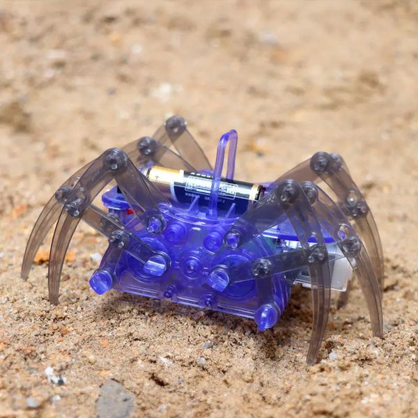 Tecnologia pequena produção invenção robô aranha feitiço elétrico diy estudantes haste ciência experimento conjunto brinquedos 240112