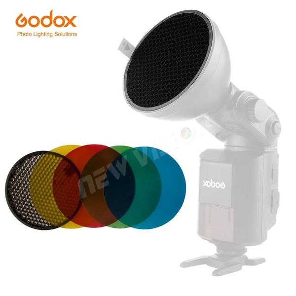 Accessori Godox Ads11 Confezione gel filtro 4 colori + Kit riflettore copertura griglia a nido d'ape per Witstro Flash Ad200 Ad180 Ad360 Ad360 Ii