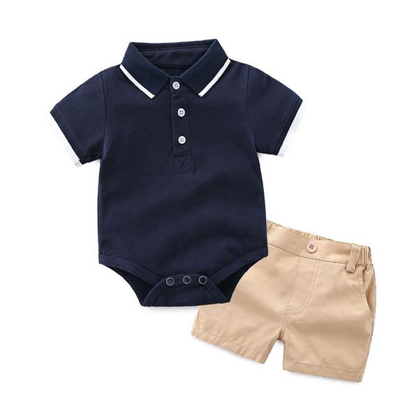 Abbigliamento per bambini a maniche corte per neonati e bambini piccoli che strisciano, pantaloncini casual, set di abbigliamento per bambini