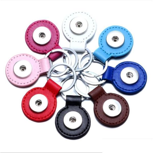 2 estilos Pu Couro Snap Button Chaveiros Cadeia Snaps Chaveiros Fit DIY 18mm Jóias Drop Delivery Dhw9B