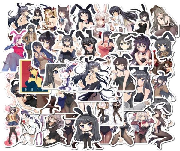 50 Pzlotto Giappone Anime Sexy Cartoon Bunny Girl Adesivi per Snowboard Laptop Bagagli Frigo FAI DA TE Styling Vinile Home Decor Stickers3994997