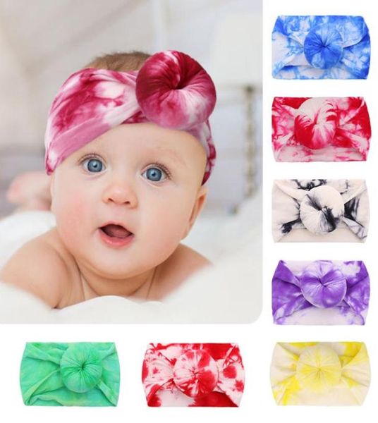 9 estilos crianças donuts tie dye headbands meninas atadas hairbands macio náilon elástico bandana acessórios de cabelo para crianças m30463977470