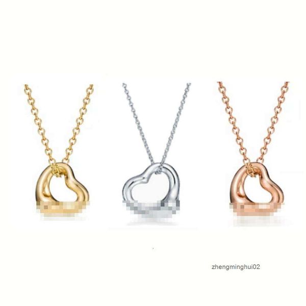 tiffanyanyМодное и минималистичное колье-подвеска «Любовь» в форме полого сердца из стерлингового серебра 925 пробы с цепочкой на ключице в виде персикового сердца