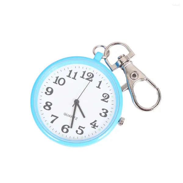 Relógios de bolso Enfermeiras Chaveiro Relógio com chave fivela corrente pingente redondo grande anel de exibição lapela para