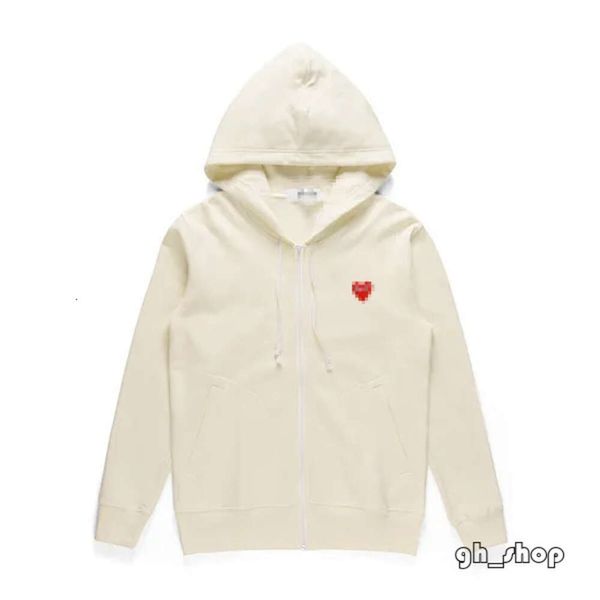 Oyun Erkek Hoodies Sweatshirts Tasarımcı Erkek Hoodies Commes Hoodie Des Garcons Sweatshirt Oyun CDG Kırmızı Kalp Zip Up Hoodie Brand Laciver