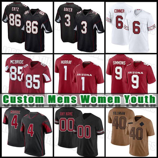 Barato 1 Kyler Murray 3 camisas de futebol Budda padeiro arizonas James Conner Cardinal Zach Ertz Isaiah Simmons Rondale Moore Marquise Brown Paris Johnson Jr Greg Dortch