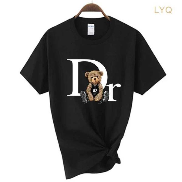 Ünlü DesignerLuxury Marka Sevimli Ayı Baskı Kadın Tişört Erkekler Tshirt Yaz Grafik Moda Kadın Tişörtleri Kadın Giyim Ücretsiz Nakliye