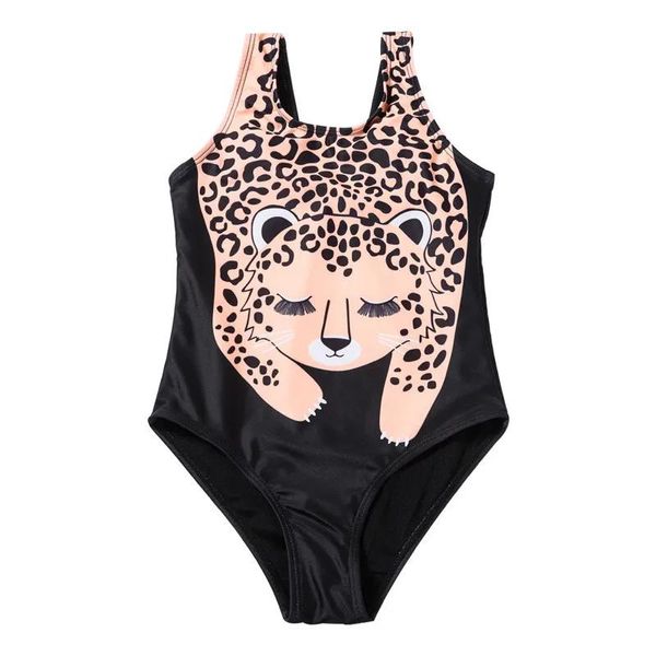 Use lindo estampado de gato niñas niños traje de baño 2022 leopardo verano niños trajes de baño de una pieza nuevo bebé niños traje de baño XA036