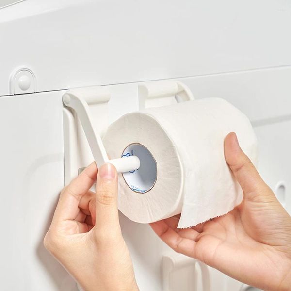 Suporte de rolo de papel de armazenamento de cozinha, toalha magnética, rack de perfuração grátis para geladeiras, fornos de micro-ondas, ferramenta manual