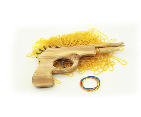 Novo criativo ilimitado bala clássico borracha banda lançador pistola de mão de madeira tiro brinquedo presentes diversão ao ar livre esportes para crianças 8655384