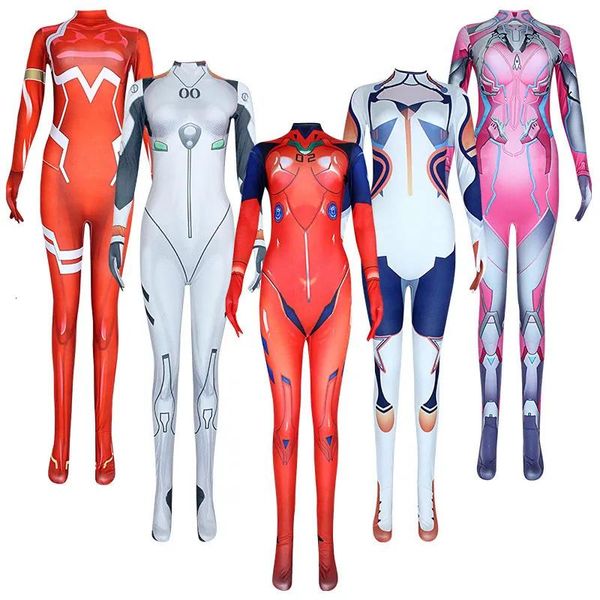 Kostüm Thema Kostüm Asuka Langley Soryu Ayanami Rei Zero Two Dva Cosplay Kostüm Asuka Test Overall Zentai Anzug Anime Bodysuit Frauen an