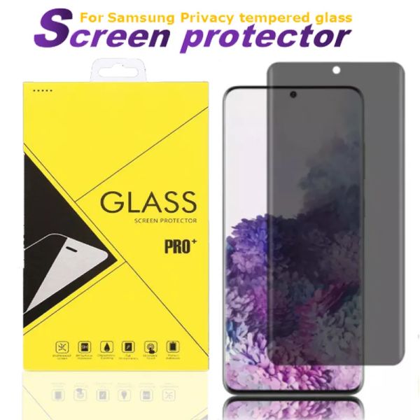 Sichtschutz für Samsung S23 S22 S21 S20 Ultra Note 20 10 Plus S9 aus gehärtetem Glas mit Papierbox LL