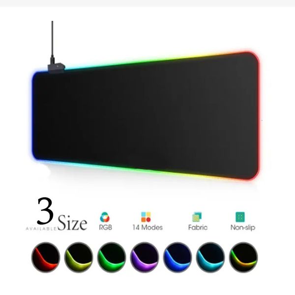 14 tipos de interruptores luzes LED mouse board RGB tampa do teclado desktop superfície colorida mouse pad à prova d'água multi tamanho console de jogos de computador 240113