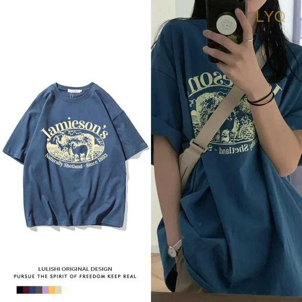 INS Trendy Design Sense Nische große Größe Kurzarm T-Shirt Damen Sommer Koreanisch Sle lose übergroße Retro-Halbhülle