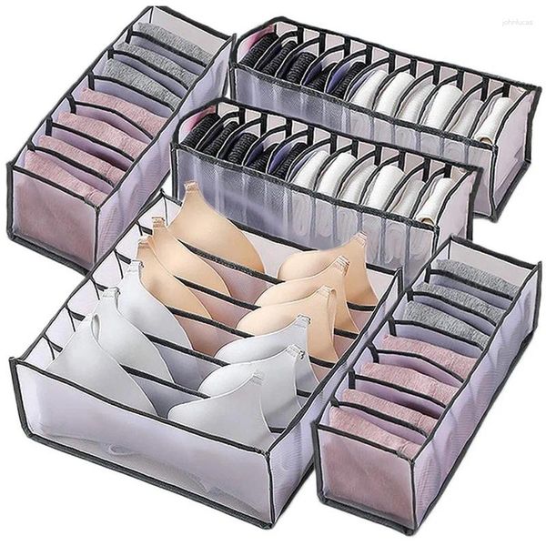 Giyim Depolama 5 PCS iç çamaşırı çekmecesi organizatör bölücü Folable Dolap 6/7/11 hücre içerir