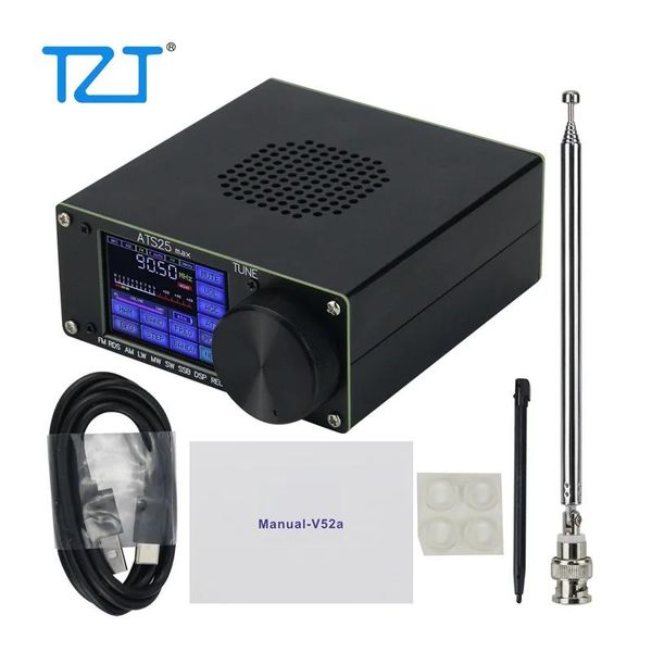 Rádio Tzt Hamgeek Ats25 Max Si4732 Receptor de rádio de todas as bandas Fm Rds Am Lw Mw Sw Ssb Receptor Dsp com tela sensível ao toque de 2,4