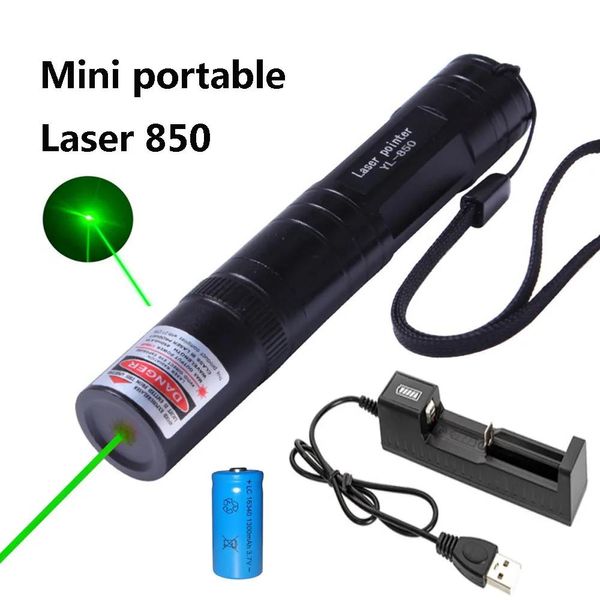 Zeiger Tragbarer grüner Laserpointer 850 Mini-Laserpointer mit grünem Punkt 5 mW Ultralange Strahlungsentfernung 8000 m