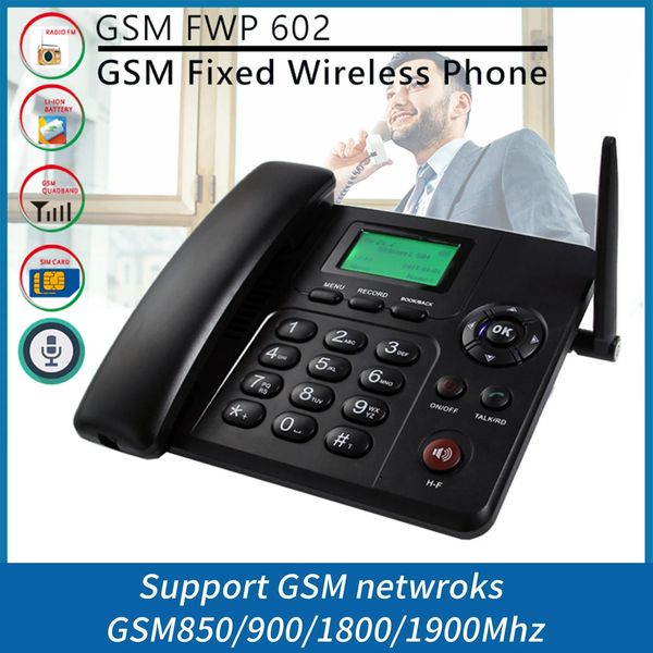 Zubehör festgelegtes drahtloses Telefon Desktop Telefon Support GSM 850/900/1800/1900 MHz Dual SIM -Karte 2G Cordless Phone mit Antennenradio