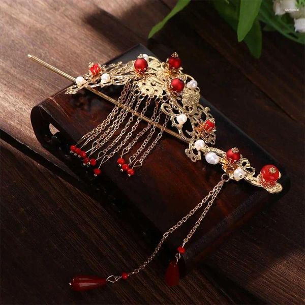 Haarspangen Kopfbedeckung Clip Perlen für Mädchen Perle koreanische Hanfu Haarnadeln Hochzeit Kopfschmuck chinesische Gabel Frauen Sticks